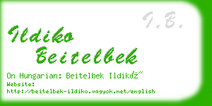 ildiko beitelbek business card